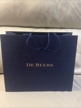 Navy Blue De Beers shopping bag